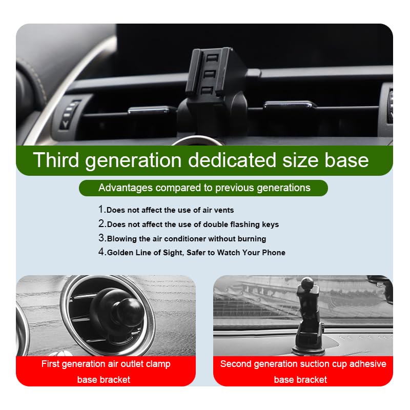 Car Phone Holder for Lexus NX Auto Accessories [Only for 2015-2021 Lexus NX 200t / NX 300 / NX 300h] [Auto Lock Hands Free Cell Phone Mount Car fits for iPhone & All Smartphones] For 2015-2021 NX All models