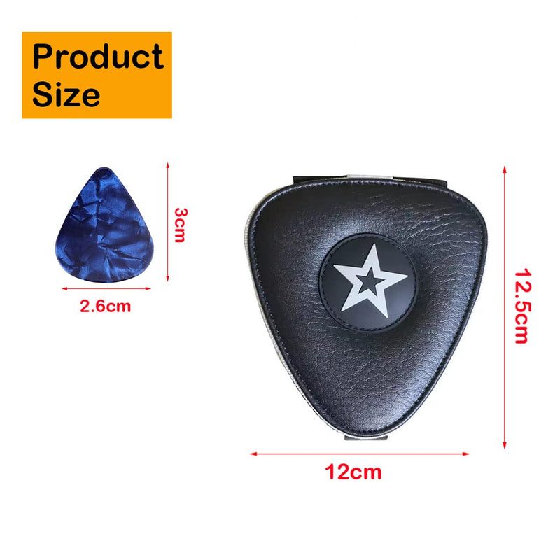 Guitar Pick Holder Case Bag with 24pcs Acoustic Electric Guitar Colorful Picks, Variety Pack Mixed Thickness Picks 0.46mm/ 0.71mm/ 0.96mm + Little Picks Holder Set