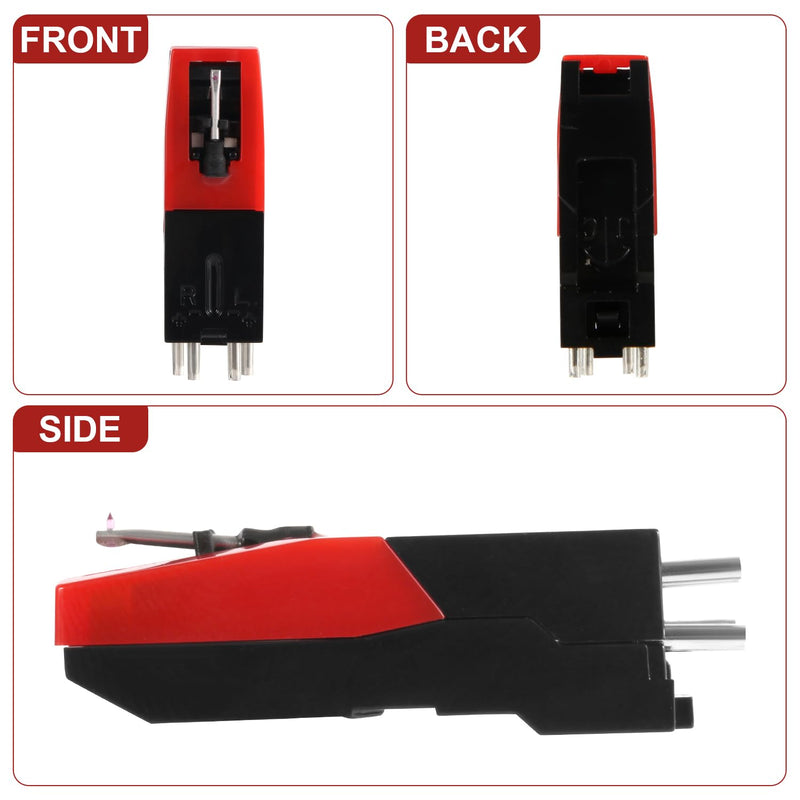 3pcs Universal Record Player Cartridge, Vinyl Turntable Cartridges Replacement Diamond Stylus Needle Turntable Needle Record Player Needle for LP Phonograph, Victrola, ION, Crosley