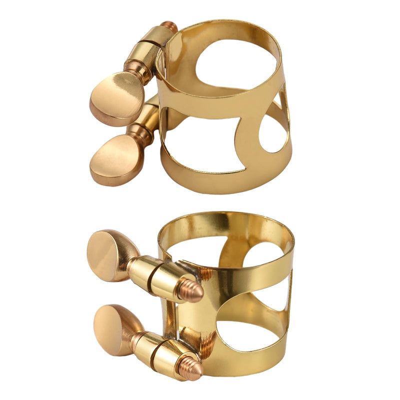 Btuty Tenor Saxophone Mouthpiece Tenor Saxophone Ligature Tenor Sax Mouthpiece Tenor Sax Ligature Brass Ligature Fastener Adjustable Double Screw Gold-Tenor