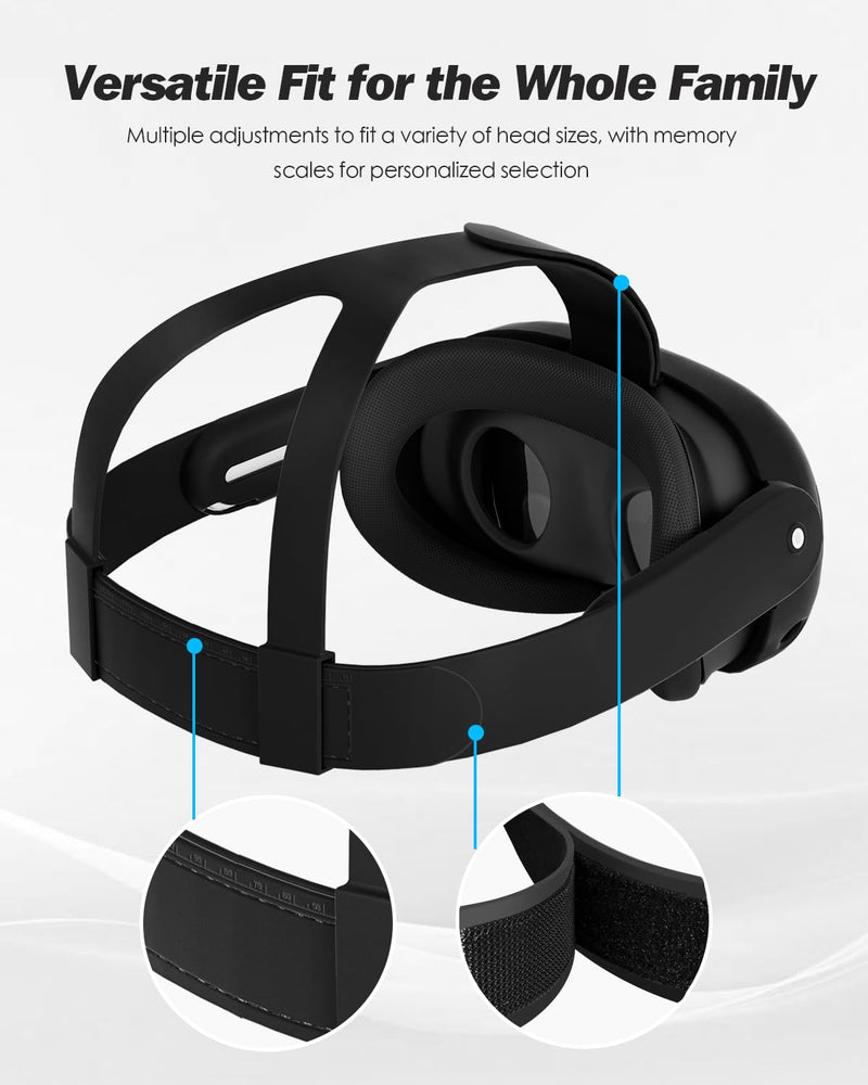 SUPERUS Silicone Head Strap & Protector Cover for Meta/Oculus Quest 3 Accessories - Latest All-in-One Design, Adjustable Lightweight Elite Strap Replacement Compatible with Meta/Oculus Quest 3