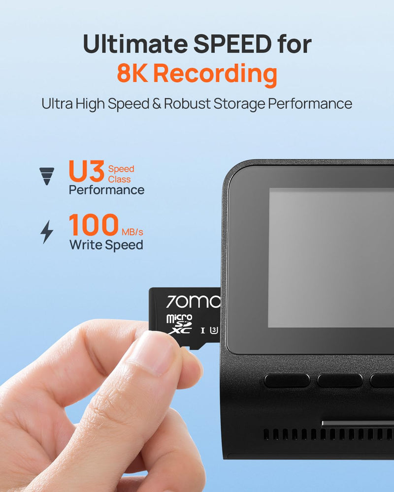 [AUSTRALIA] - 70mai Micro SD Card 64GB Memory Card, Up to 100MB/s, Suitable for 70mai Dash Cam 1S, Lite 2, M300, A400, A500S, A510, A410, A800s, A810 64 GB 