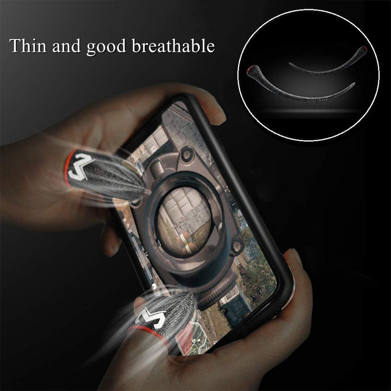 Gaming Finger Sleeves for Sweaty Hands - Rakizbe High-Sensitive Anti-Sweat Breathable Seamless Touch Screen Thumb Sleeve Gloves for iPad/Mobile PUBG Game Controller