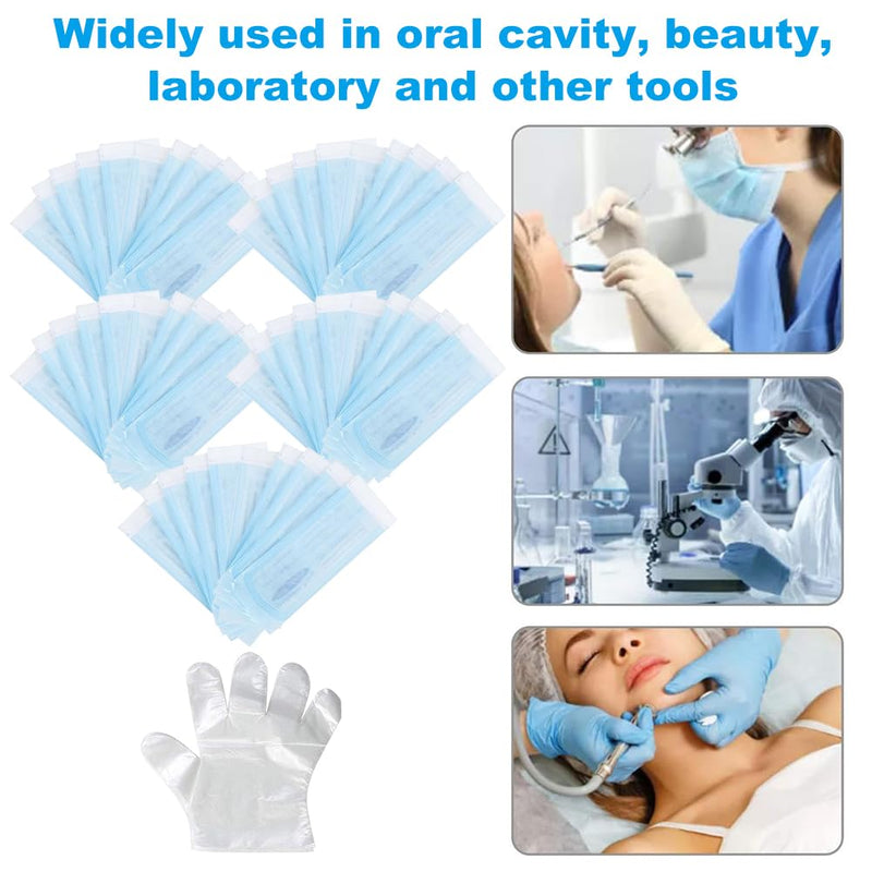 Sterilisation Bag, Self-Sealing Sterilisation Bag, 150 Pieces Disposable Sterilisation Bags, Sterilisation Bags, Self-Adhesive, Sterilisation Bag for Autoclave, Sterilisation Bag 90X260mm*150pcs