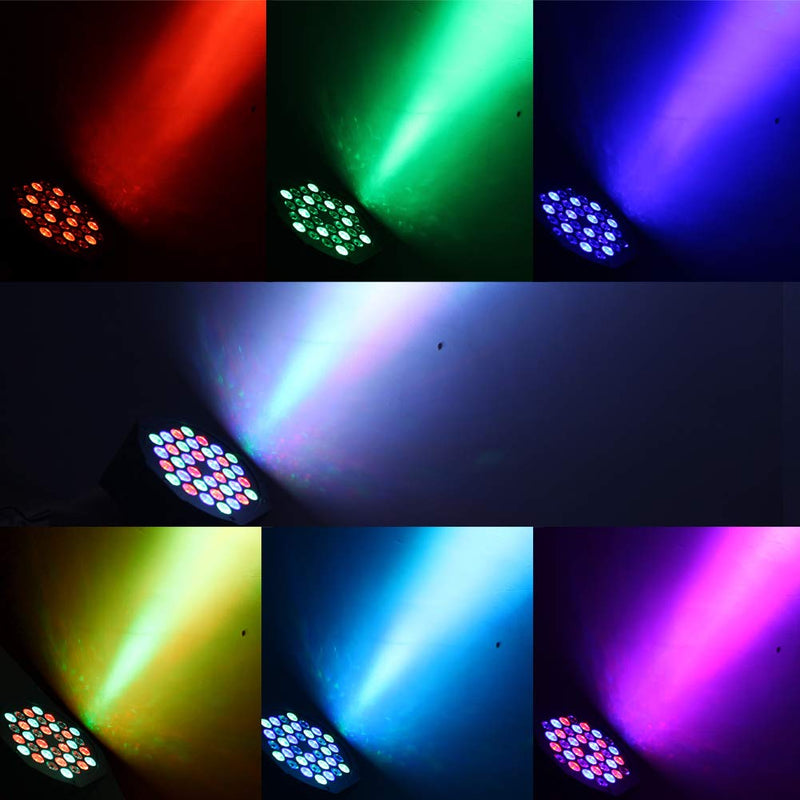 KOOT Stage Lights, 36 X 1W DJ Par Light 7 Channel with Remote and DMX512 Controller Sound Activated RGB Party Lights for Wedding Disco Church Bar