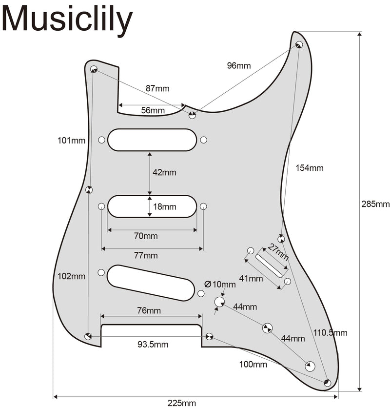 [AUSTRALIA] - Musiclily Ultra 8 Holes Anodized Aluminum Strat SSS Pickguard ST Pick Guard Scratch Plate for China Made Squier Classic Vibe SQ CV 50s Reissue Vintage Strat Style Electric Guitar, Gold 