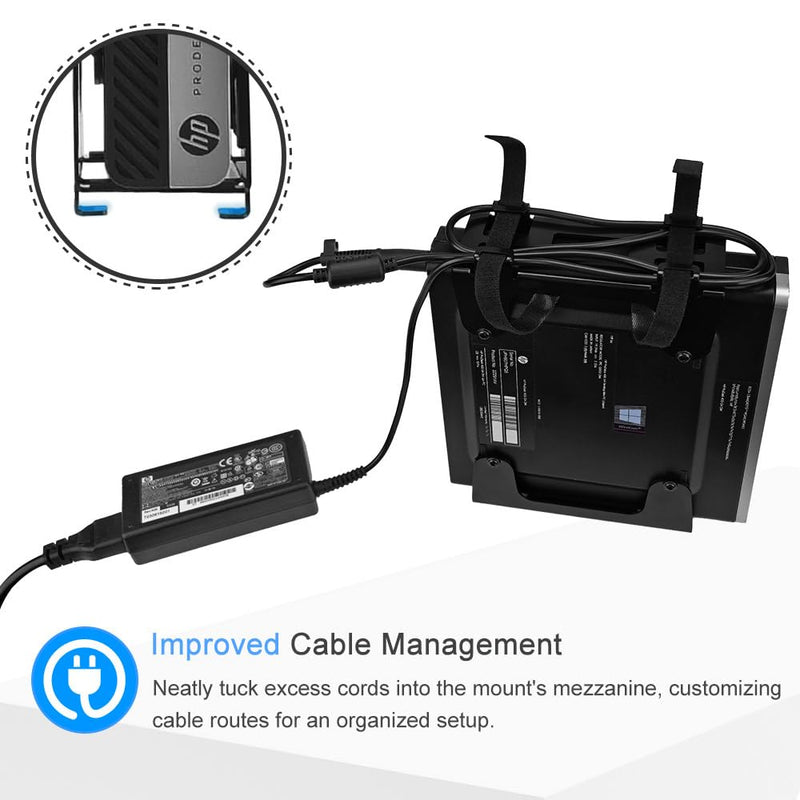 IFCASE Metal Mount for HP 805/800/705 EliteDesk, 600/405/400 ProDesk Desktop Mini PC VESA Adapter, Monitor Arm, Under Desk, Wall Mount (Black) Black