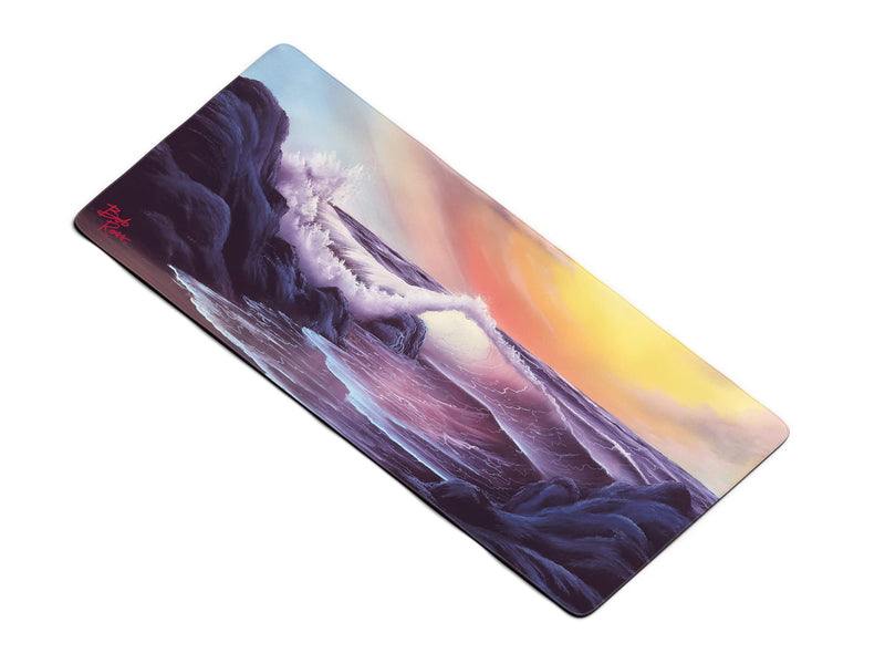 Bob Ross TV Series Scenic XXL Extended Gaming Mouse Pad for Computer, Office, Keyboard and Laptop, Large Desk Mat, Large Mouse Pad 35.4"x 15.7" x 0.12" - Stormy Seas - S17 E04