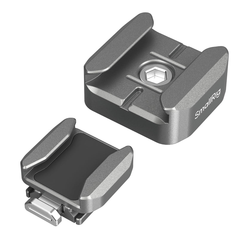 [AUSTRALIA] - SmallRig HawkLock H18 Quick Release Support with Cold Shoe, Dual-Direction QR-Slide Cold Shoe Mount with Anti--Drop Pin & Silicone Pad, Load up to 1.8lb for LED Video Light, Microphone - 4500 