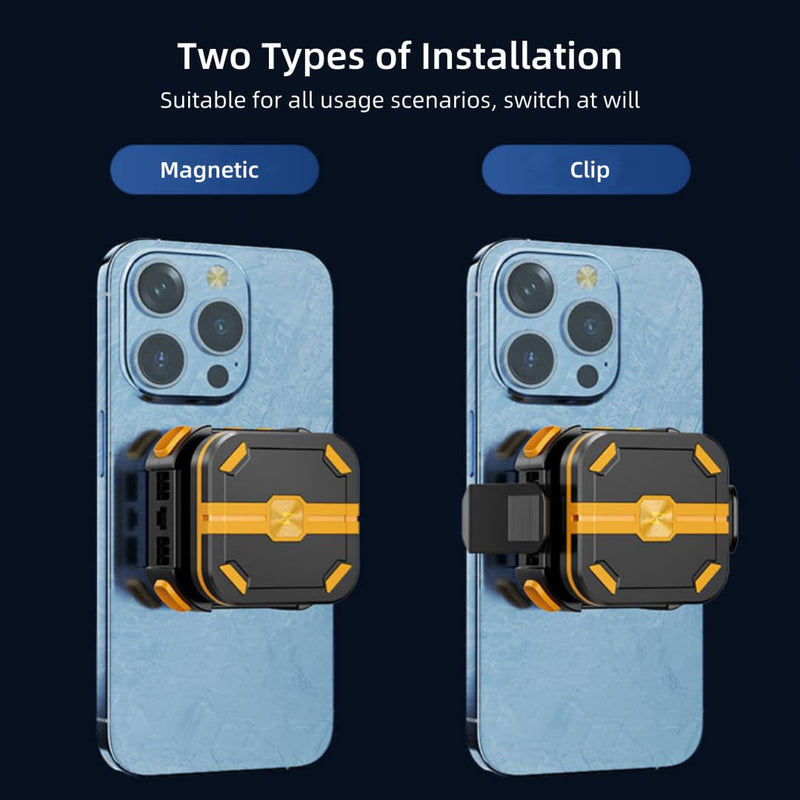 Magnetic Semiconductor Phone Cooler Fan with Rechargeable Battery | Temperature Display, Phone Cooling Fan for Gaming, Live Streaming, and Video Calls, Compatible with iPhone & Android