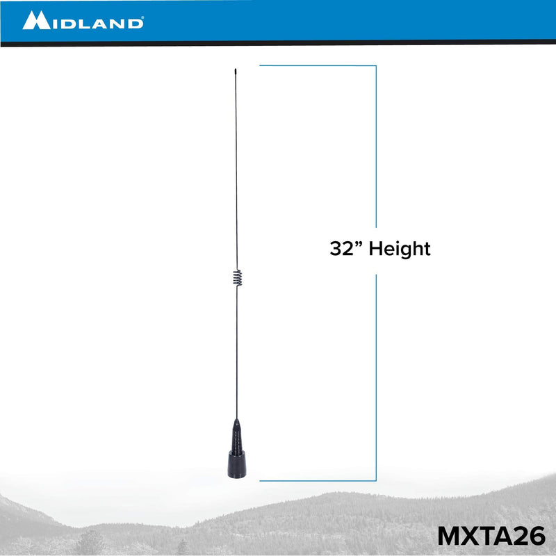 Midland – MXTA26 MicroMobile® 6DB Gain Whip Antenna – Quadruple Signal Output – 32” Antenna