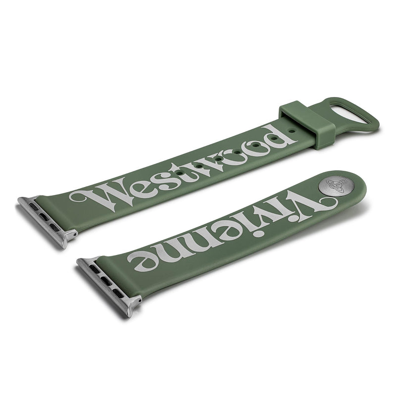 Vivienne Westwood Apple Watch Strap 22mm, designed for compatibility with Apple Watch Sizes 38mm, 40mm, and 41mm, Compatible with Apple Watch Series 9 8 7 6 5 4 3 2 1 SE Replacement Strap Green