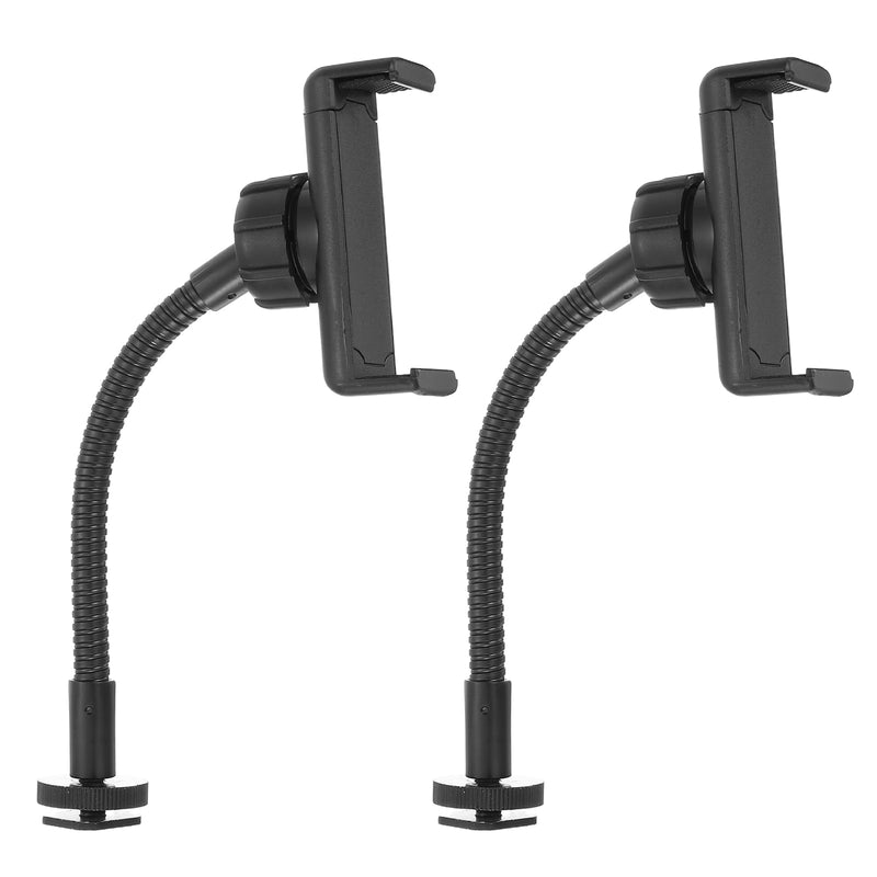 PATIKIL 2Pack 7.9" Universal Ring Light Phone Holder, Gooseneck Arm with 1/4 Hot Shoe Adapter Mount for Ring Light Tripod Stand Replacement, Black
