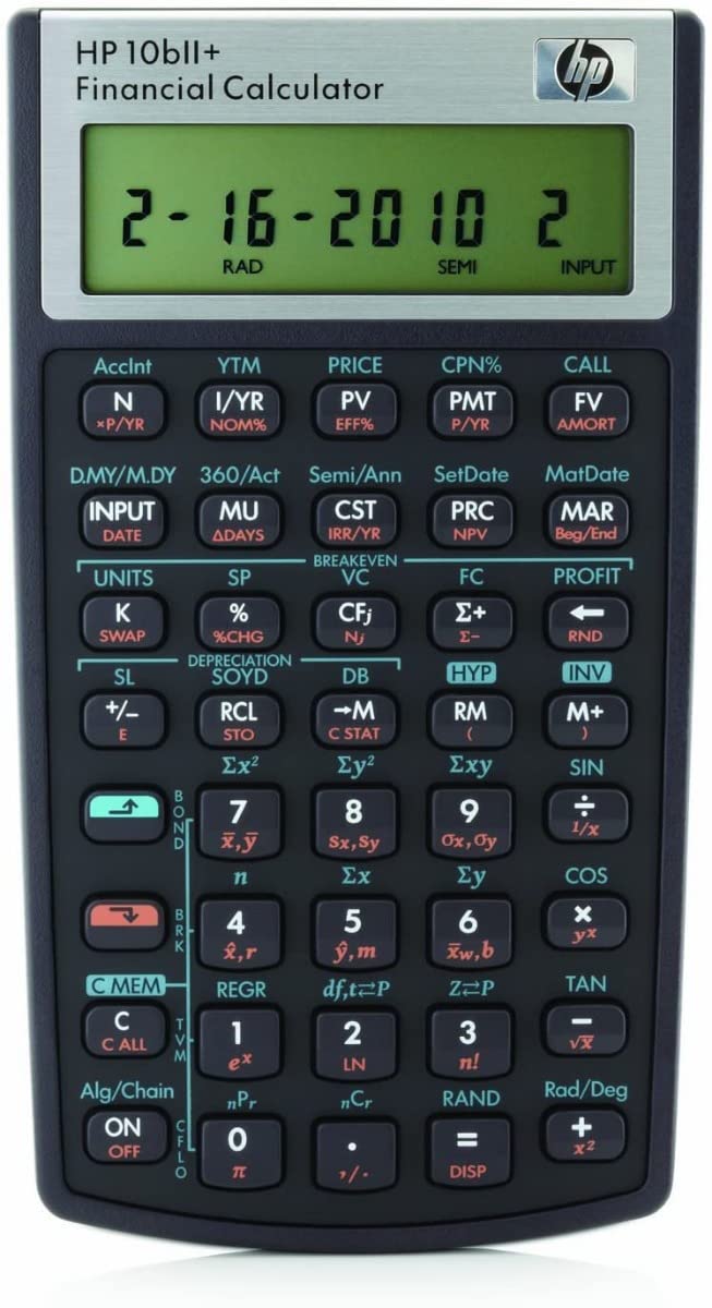 HP 10B II Plus/Hewlett Packard 10BII+ Financial Scientific Calculator + WYNGS Protective Case Black