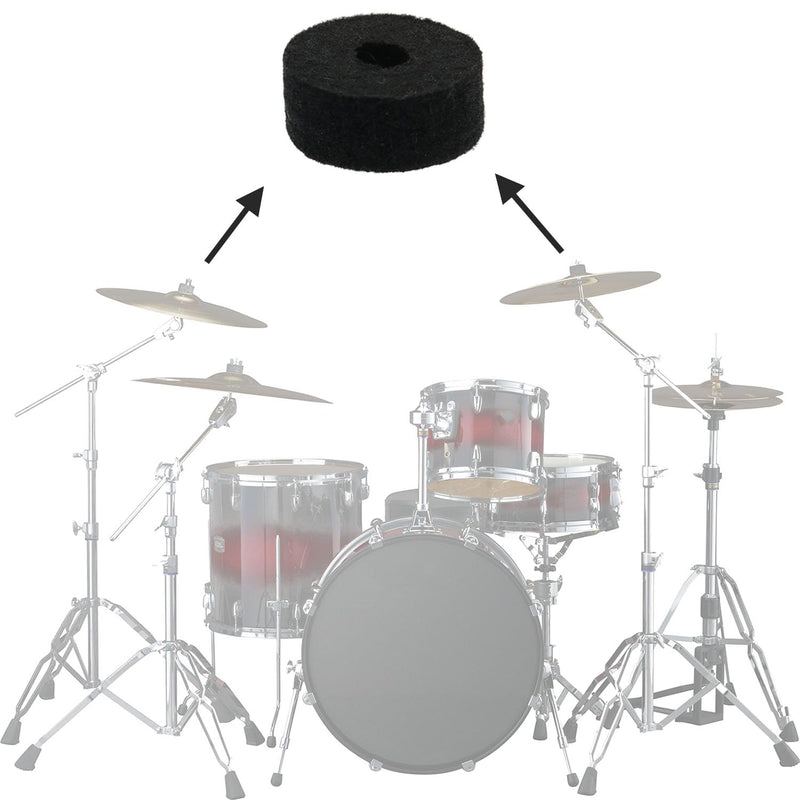 10Sets Cymbal Stand Felt Fisher Kit Plastic Drum Cymbal Stand Sleeves Drum Accessories, Black