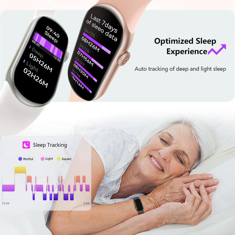 FITVII Slim Fitness Tracker AMOLED with Blood Oxygen, Blood Pressure, 24/7 Heart Rate and Sleep Tracking, IP68 Waterproof Activity Trackers and Smart Watches with Step Tracker, Pedometer for Women Men