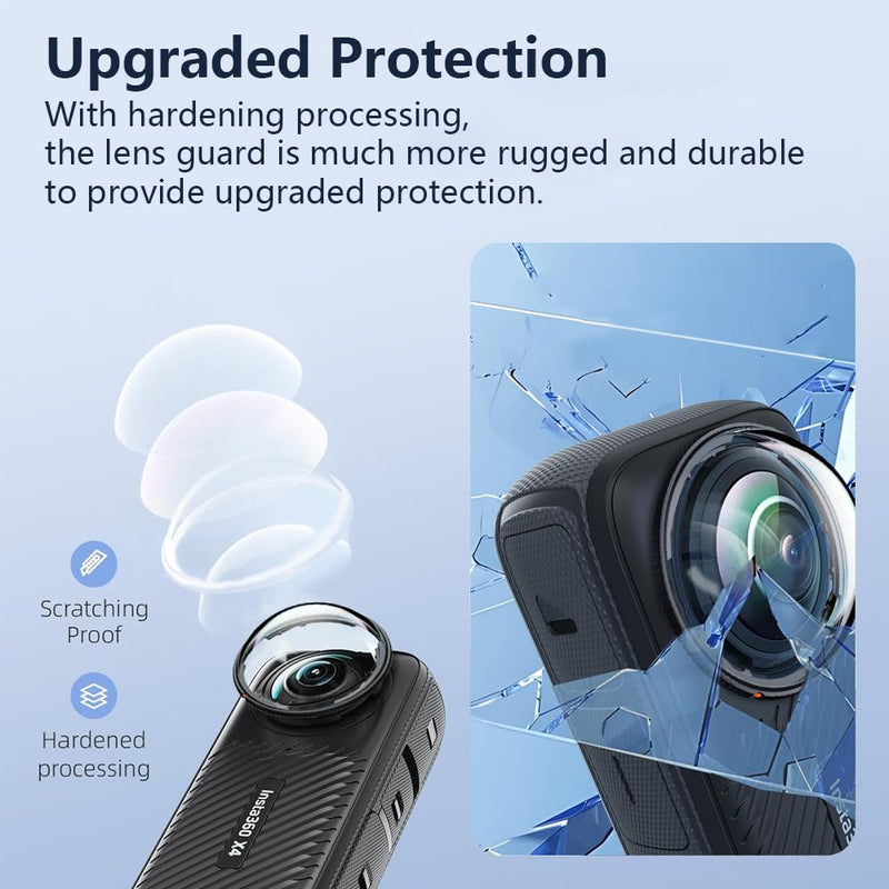Lens Guard for Insta360 X4, Lens Protector Removable PC Protective Lens Cover for Insta 360 X4 Accessories(2 sets - 4 pcs)