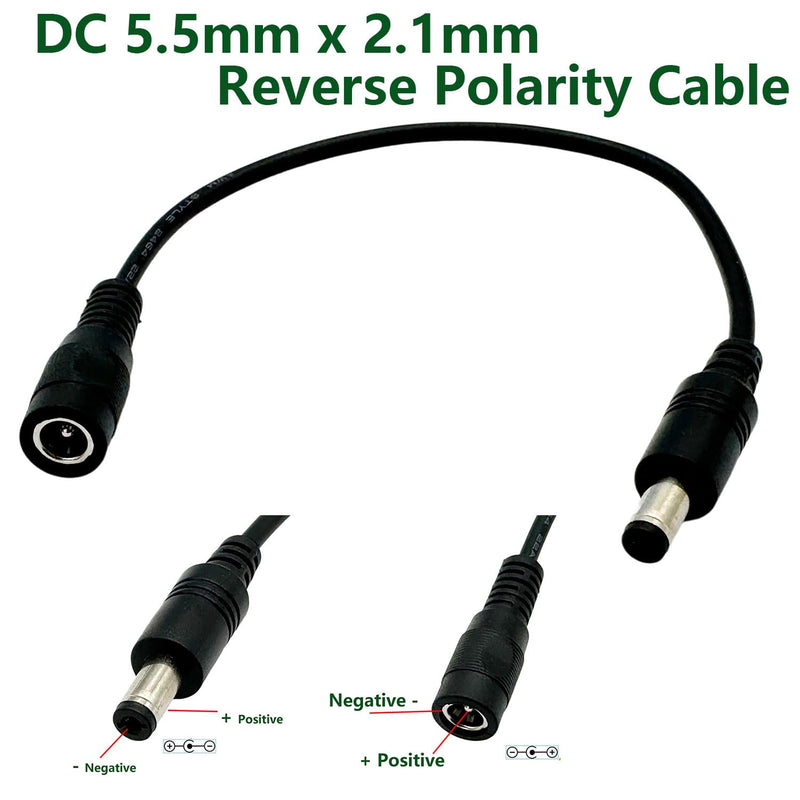 3Pcs DC Power 5.5mm x 2.1mm Reverse Polarity Power Converter Cable Cord for Keyboard Guitar Piano Effect Pedals Speaker Radio