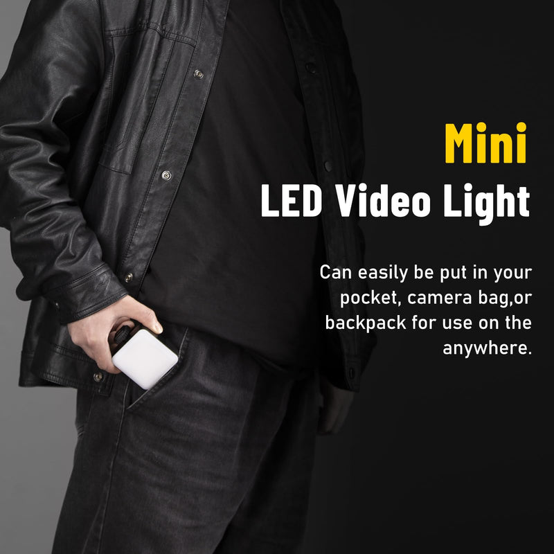 NiceFoto RGB Video Lights, 360° Full Color LED Video Light with 3 Cold Shoe Mounts, 2500K-9000K, CRI 96+, 18 Scene Modes, Magnetic RGB Camera Light for Vlog Filming, TikTok, Live, Photography