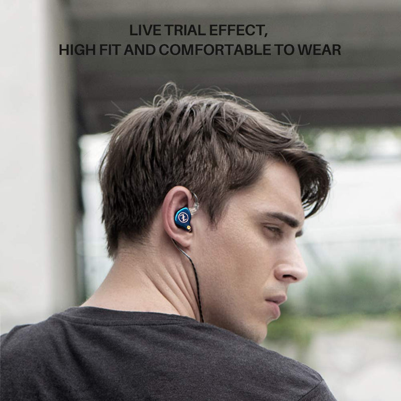 in Ear Headphone, TFZ T2 Stereo Gaming Earphone, in-Ear Monitors, 3.5mm Bass Music HiFi Earbuds IEM, Compatible for iPhone and Android and PC (Golden Purple)