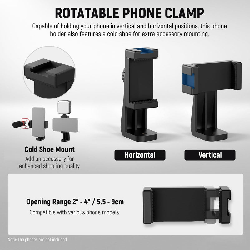 NEEWER Camera Slider Dolly with Ball Head & Phone Clamp,4 Wheeled Tabletop Dolly Manual Skater with 360° Panorama Compatible with DSLR Camera Video Camcorder GoPro iPhone and Android Smartphone, SD001