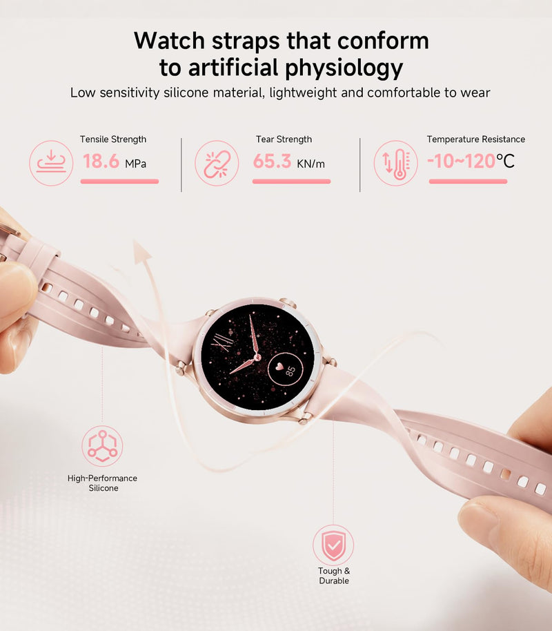 Smart Watch for Women,24H Activity Tracking,0.39 inch Ultra-Thin | Bluetooth Calls & AI Voice,IP68 Waterproof,Heart Rate/SpO2/Period Tracker,100+ Sports Modes,Compatible with Android/iPhone Pink