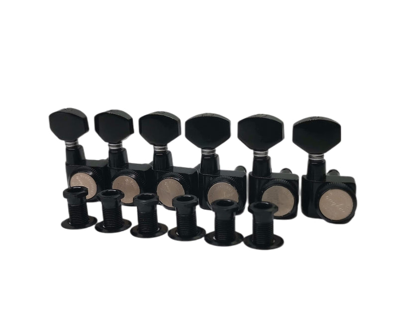 Guyker 6 In-line Guitar Locking Tuners – 1:18 Locking Tuning Key Pegs Tuners – Black