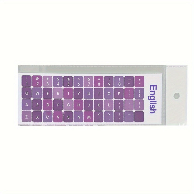 Purple English Keyboard Stickers, Universal Replacement | Purple English keyboard stickers and universal replacement key decals for laptop desktop PC.