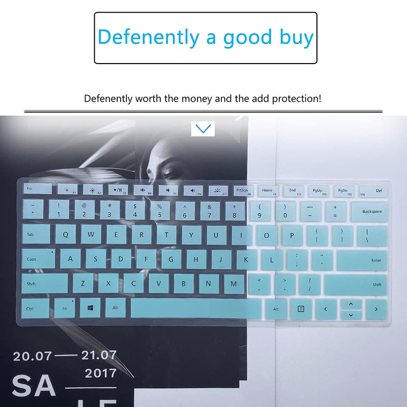 MUBUY Keyboard Cover Fit 2021 2020 Microsoft Surface Pro 7 |2019 2018 Surface Pro 6 |Surface Pro 5 |Surface Pro 4 12.3, Premium Ultra Thin Keyboard Protective Skin, US Layout -Mint Green MintGreen