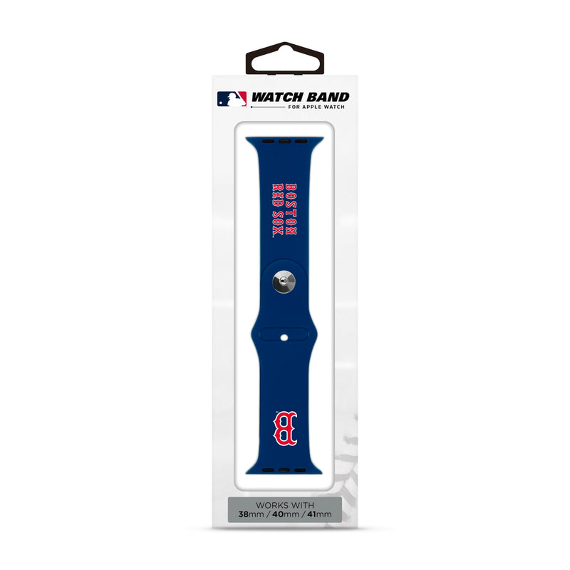 SOAR MLB Official Primary Logo Wordmark Smart Watch Band Compatible With Apple Watch - 38mm and 42mm Boston Red Sox