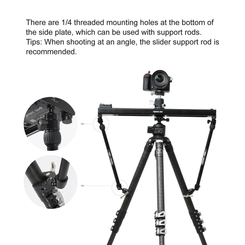 Accsoon Toprig Camera Slider Support Arm Stabilizer, Ajustable Tripod Support Arms for Increasing Stability in Aluminum Alloy, for Toprig S60 Slider - 2 Packs