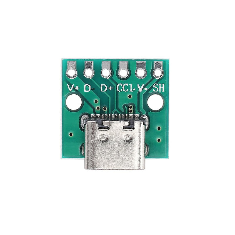 PENGLIN Pack of 10 USB Type C Female to DIP Adapter with Test Board 2.54 mm Pitch, USB 3.1 Type C to 6P DIP Adapter Converter for DIY