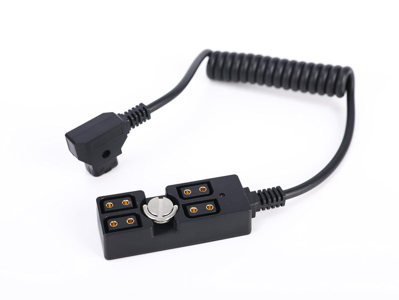 D-tap Male to 4 Port Female Splitter Power Cable Hub Connector Suitable for Anton Bauer V-Mount ARRI RED Camera TILTA Steadicam IDX Battery, with Indicator Light for D-Tap outputs X