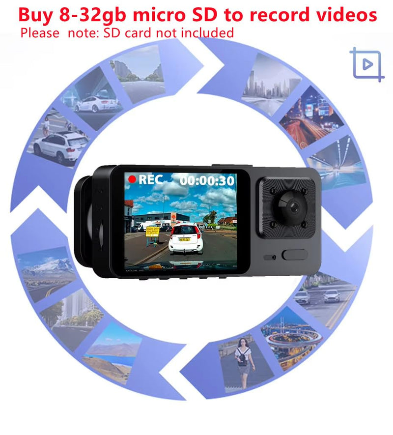 Dash Camera Front and Inside Dash Cam for Car Security 1080P Video Recorder with Audio Plug and Play, WDR, Night Vision, G-Sensor Auto Lock, 2 Inch Screen Vehicle Security S10