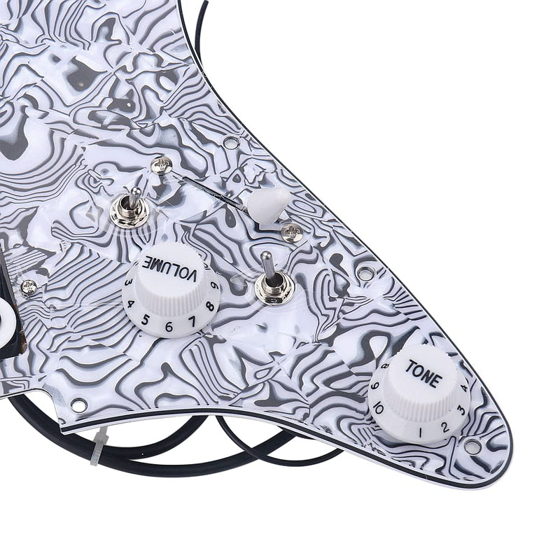 3-ply HH Loaded Prewired Guitar Pickup Pickguard for Strat ST Electric Guitar Black White Zebra Color