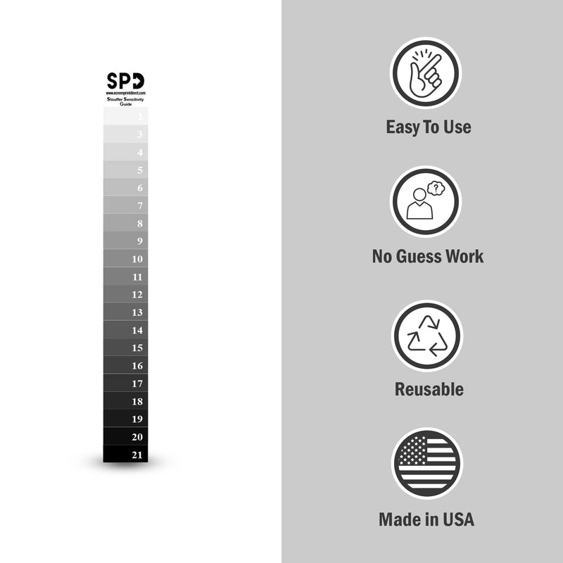 Screen Print Direct® 21 Step Wedge Calculator | Stouffer Dial-in Exposure Calculator for Emulsion & Screens, Supplies