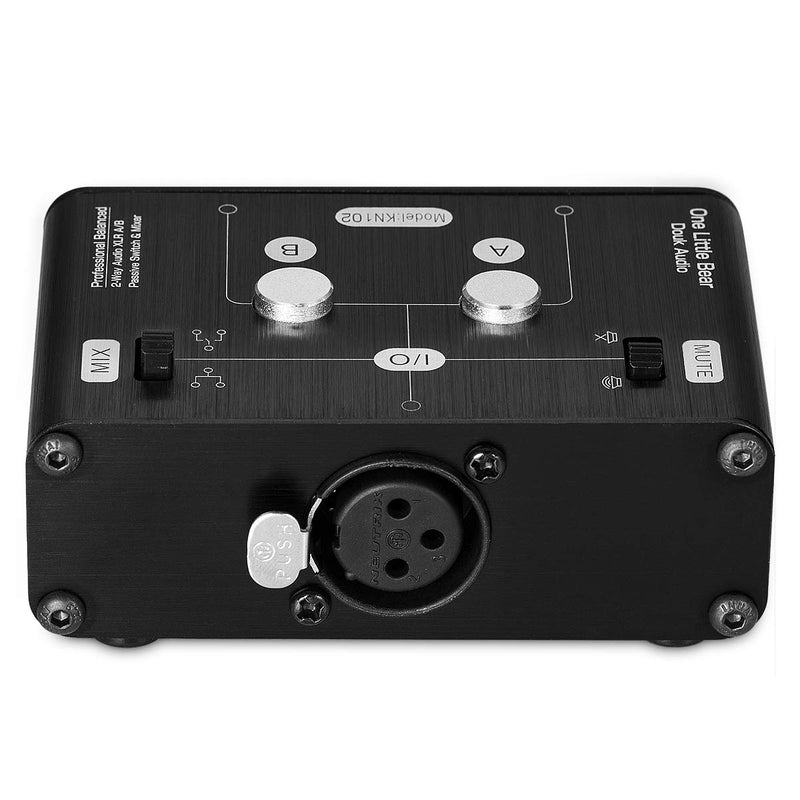 [AUSTRALIA] - 2 Way XLR Balanced Stereo Audio Switcher Passive A/B Mini Switch Box Mixer Sound Splitter (KN102, 1-IN-2-OUT) KN102-1-IN-2-OUT 