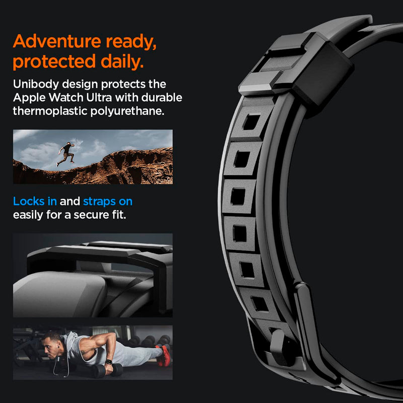 Spigen Rugged Armor Pro and Rugged Armor Stand Designed for Apple Watch Ultra 3/Ultra 2/Apple Watch Ultra 49mm