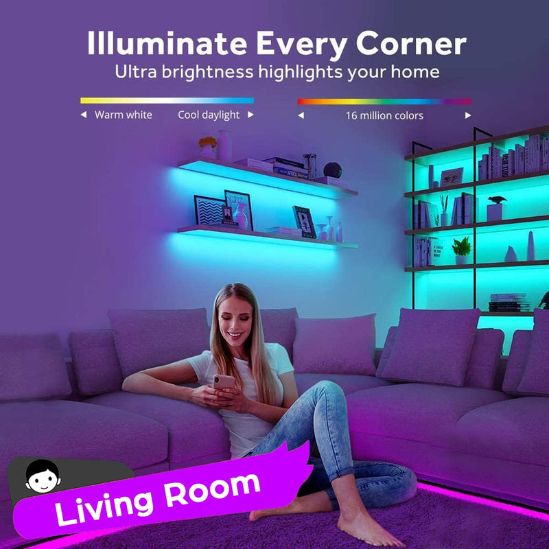 [AUSTRALIA] - Battery Powered LED Strip Lights, Wireless RGB LED Strip Lights with 24 Keys Remote Control, 20 inch x 3 Pack for Kitchen Under Cabinet Lighting, Shelves, Under Counter, Closet, Cordless Click Light RGB 3Pack 