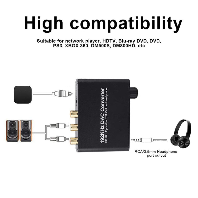 [AUSTRALIA] - Digital Audio Decoder 5.1 HD with Volume Adjustment,Support DTS/AC-3/ Optical Coaxial Toslink Analog Converter, for Network Player, HDTV, -ray DVD, DVD, , 360, DM500S, DM800HD 