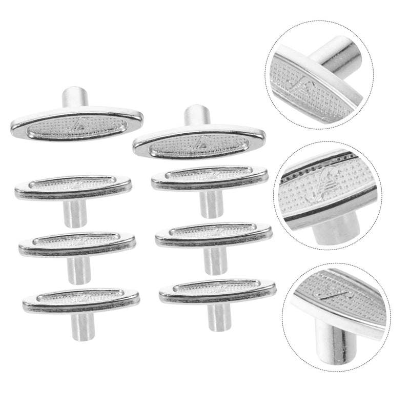[AUSTRALIA] - 8pcs Music Box Knob Musical Mechanism Key Snow Globe Repair Kit Musical Movements Windup Jewelry Toy Key Music Jewelry Toys Winding Keys for Windup Metal Iron Replace to Rotate Silver 2.5x1cm 