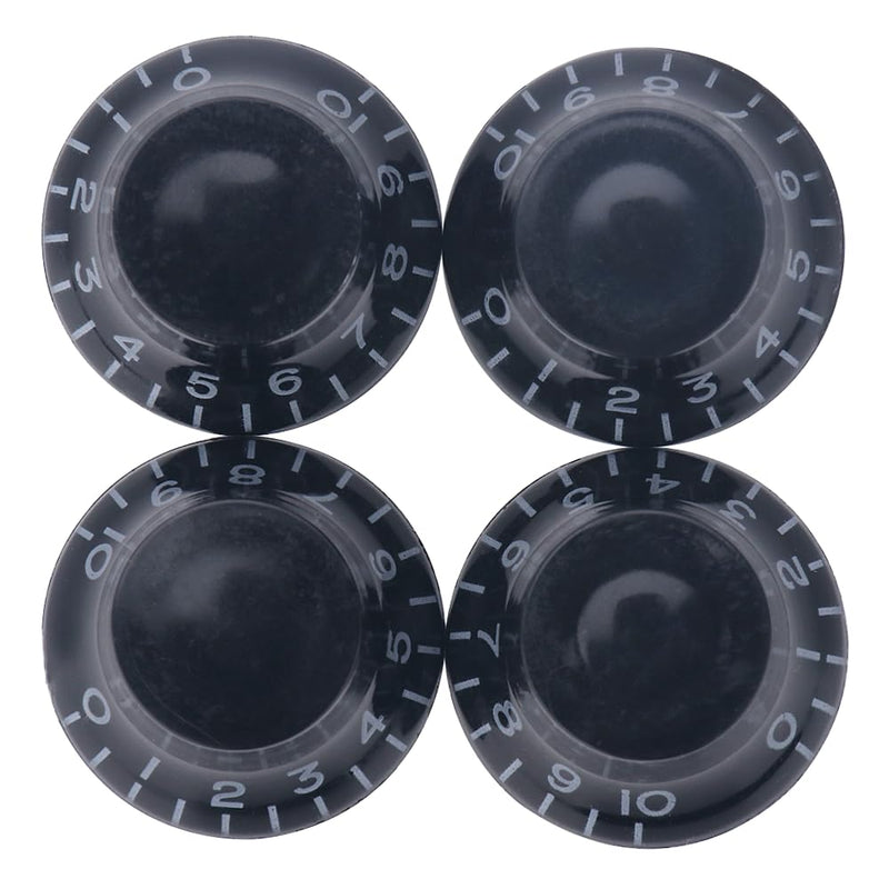 4PCS Top Hat Electric Guitar Control Knobs, Volume Tone Control Knobs Turning Speed Control Knob Guitar Bell Knobs for LP SG Electric Guitar Bass Replacement (Black) Black