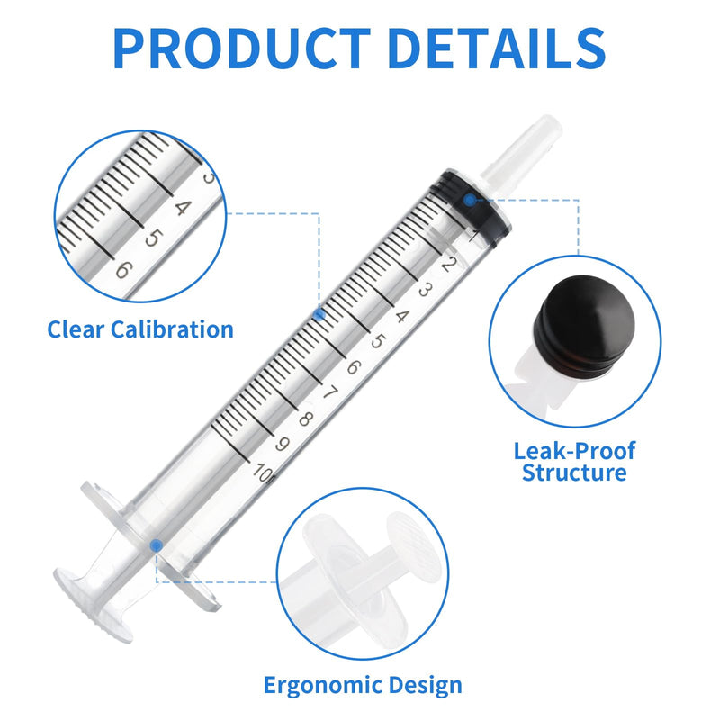 Pack of 20 Syringes 10 ml Plastic Syringe, Individually Packed, Durable Colostrum Syringes, Versatile Dosing Syringes, Reusable Liquid Syringe Measuring Syringe for Garden and Pet Care