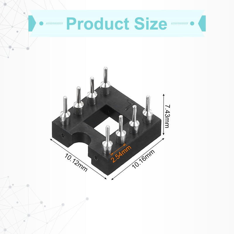 [AUSTRALIA] - QUARKZMAN Pack of 30 DIP IC Chip Socket Adapter 8 Pin IC Assortment Kit 2.54 mm / 0.1 Inch Pitch for Breadboard Project, PCB Board Design 