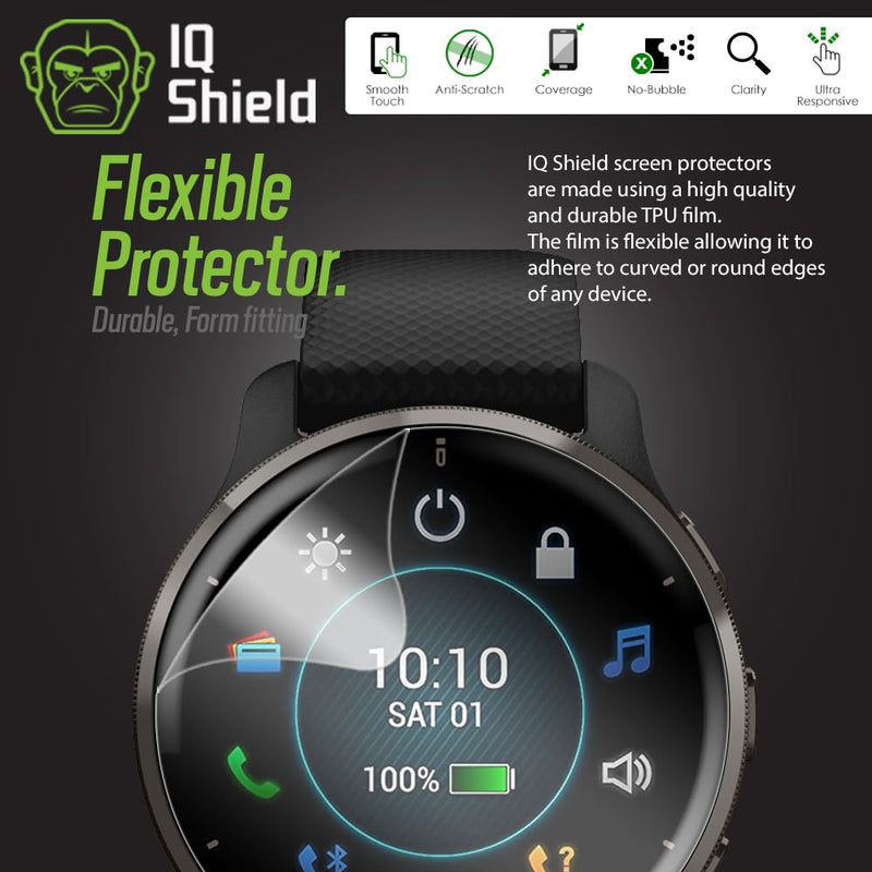 IQShield Screen Protector Compatible with Garmin Venu 2 Plus (6-Pack) Anti-Bubble Clear TPU Film