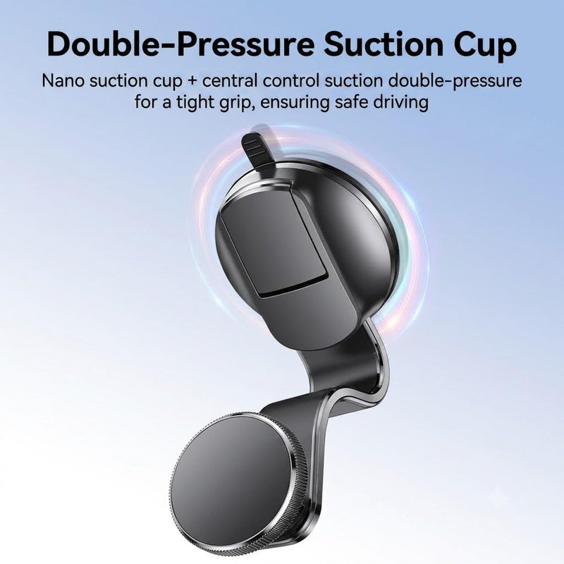 Car Magnetic Phone Holder for Car, Dash Mount with 360° Adjustable Arm, Strong Suction Cup, Universal Cell Phone Cradle for Car