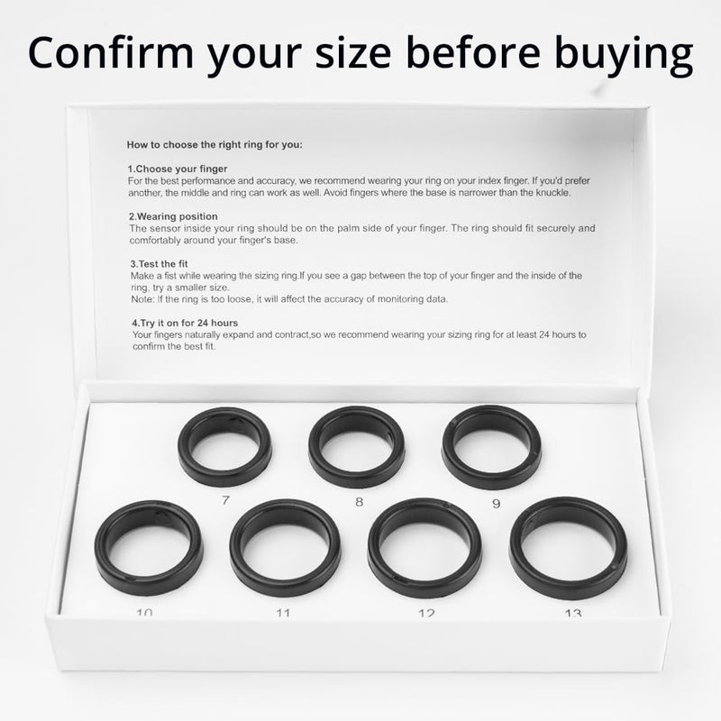COLMI R02 Smart Ring with Sizing Kit - No Subscription Fee - Sleep, Heart Rate, SpO2 Monitor - Health Tracking. (Rose Gold 7#)