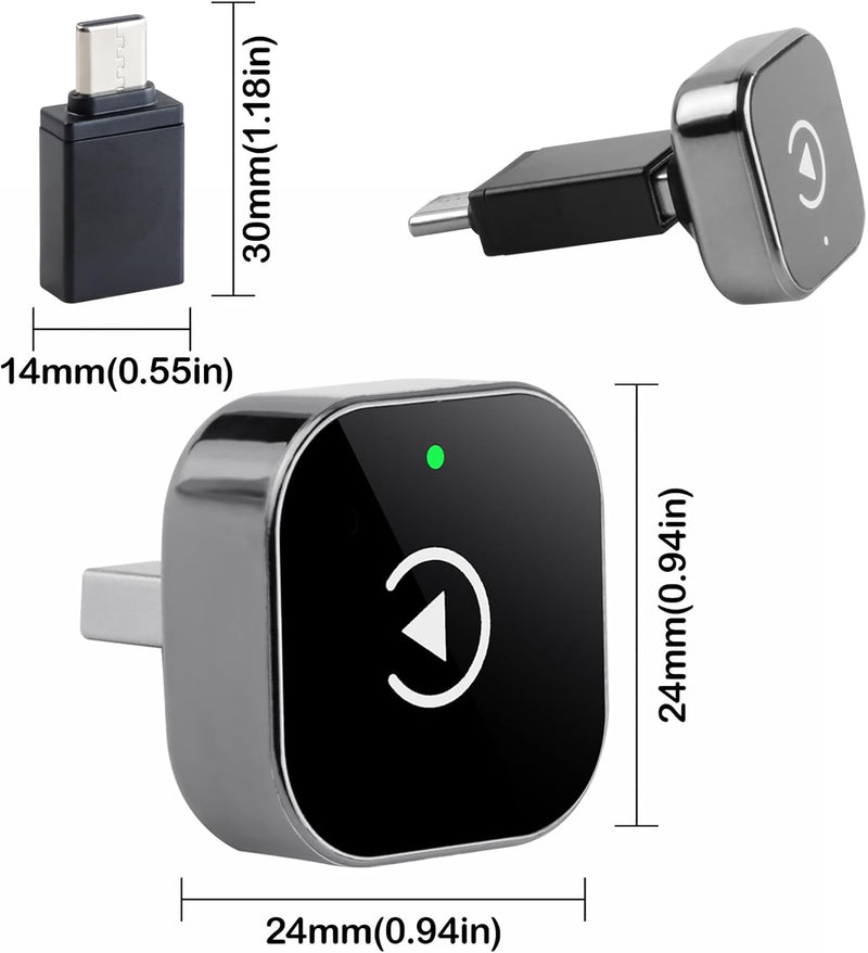 Wireless Carplay Adapter & Android Auto 2025 Upgrade Wired CarPlay to Wireless,2-in-1 Mini USB Design with Fast Stable Connection Car Play for Apple iOS 10+, Android 11+ Version