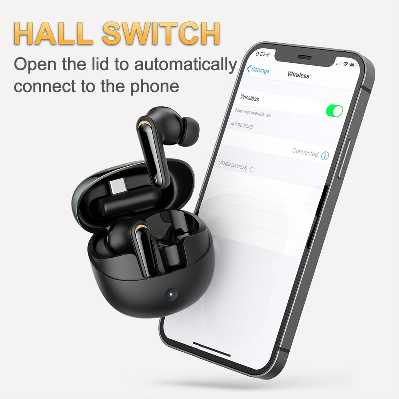 Wireless Gaming Earbuds with ENC Mic, 2.4G Wireless/Bluetooth 5.4 Dual Mode Headphone, Low Latency, 3D Sound, for Phone, Laptop, Steam Deck, VR, PC (Black) Black