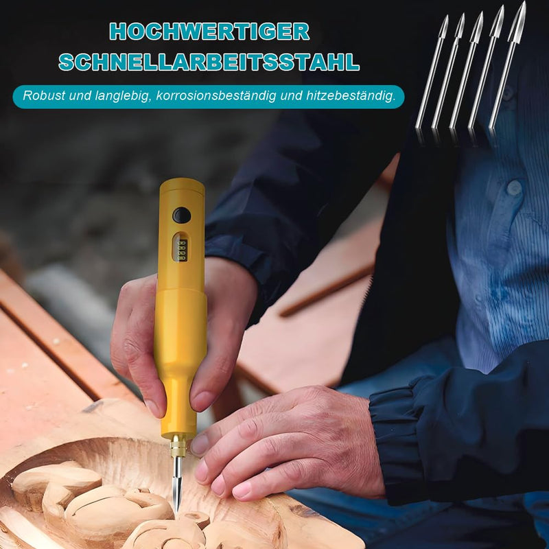 Pack of 5 HSS Wood Carving Tool Set, Compatible with Dremel & Other Rotary Tools, 3 mm Shaft for Precise Woodworking, Engraving & Drilling